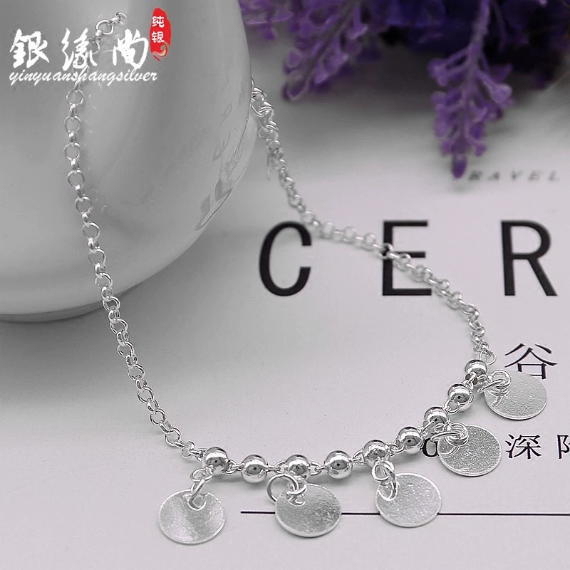 99 sterling bạc vòng chân đơn giản và tươi mới cho người lớn vòng chân cô gái phong cách bohemian món quà đơn giản và linh hoạt cho bạn gái - Vòng chân