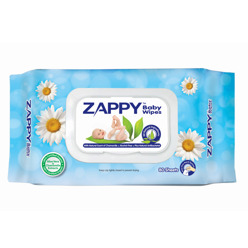 新加坡直邮进口Zappy 杰比婴儿护理湿纸巾 80张/包  洁净呵护