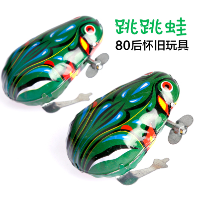 Tin frog jumping frog clockwork children's children's toys Classic post-80s nostalgia June 1 Children's Day gift supply