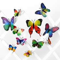 Simulation butterfly wall sticker 3d three-dimensional bedroom room wall sticker Wall childrens room living room kindergarten decoration