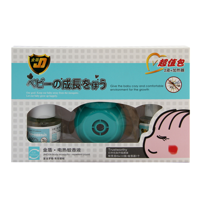 金盾婴儿电热蚊香液促销装45ml*2瓶送加热器驱蚊液驱蚊水包邮