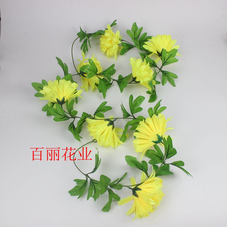 Simulation of chrysanthemum flower Vine Qingming tomb sweeping tomb grave sacrifice big chrysanthemum tombstone hanging flower decoration silk flower fake flower Flower pull flower