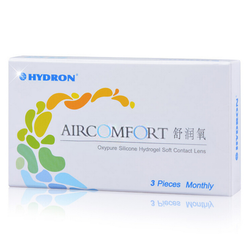 海昌 舒润氧隐形眼镜近视水润透氧月抛3片装硅水凝胶