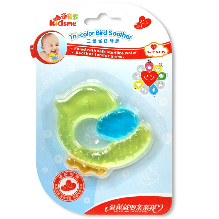 亲亲我 三色雀仔牙胶 婴儿牙胶宝宝牙胶磨牙器健齿器婴儿玩具