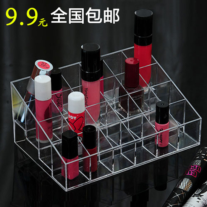 Crystal clear acrylic lip red shelf Lipstick Frame Cosmetic Containing Box Color Makeup Brow box Eye Line Box