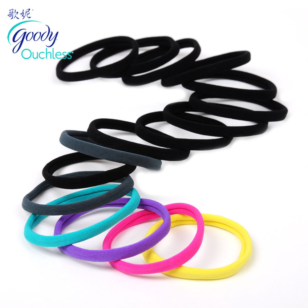 Goody/歌妮美国 发饰 发圈 柔韧无接口 皮筋 头绳 加粗 磨绒 8根