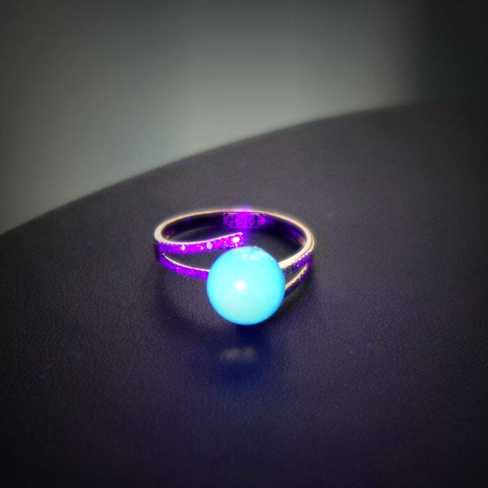 修明堂 限量高端定制 多米尼加 天然天空蓝 蓝珀18K金女士戒指