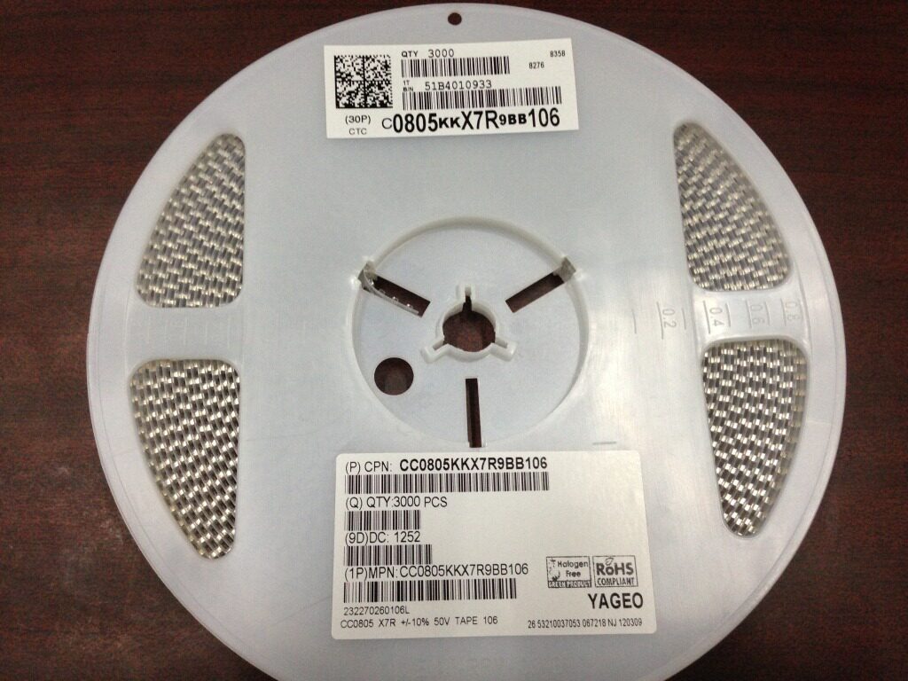 Original country giant capacitor C1206KKX5R6BB226 1206 226K 22UF 10V RMB98  K