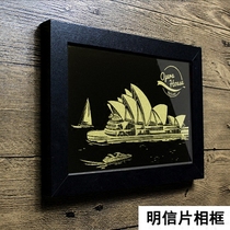 Postcard version of the night scraping special photo frame table scraping black edge picture frame Home decoration photo decorative frame