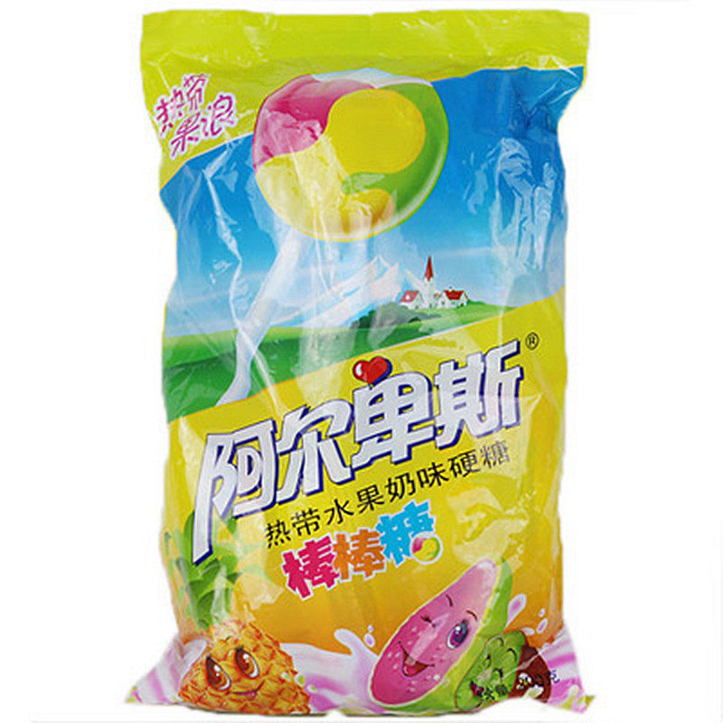 【天猫超市】阿尔卑斯热带水果味硬糖棒棒糖200g袋装含20支