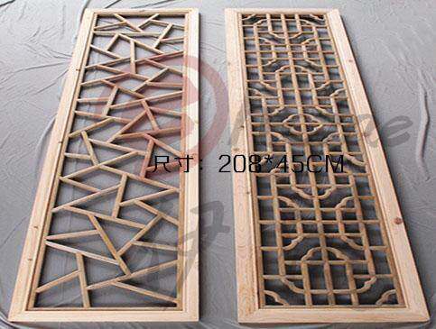 Dongyang wood carving Chinese antique screen Entrance partition Elm lattice Solid wood doors and windows background wall custom