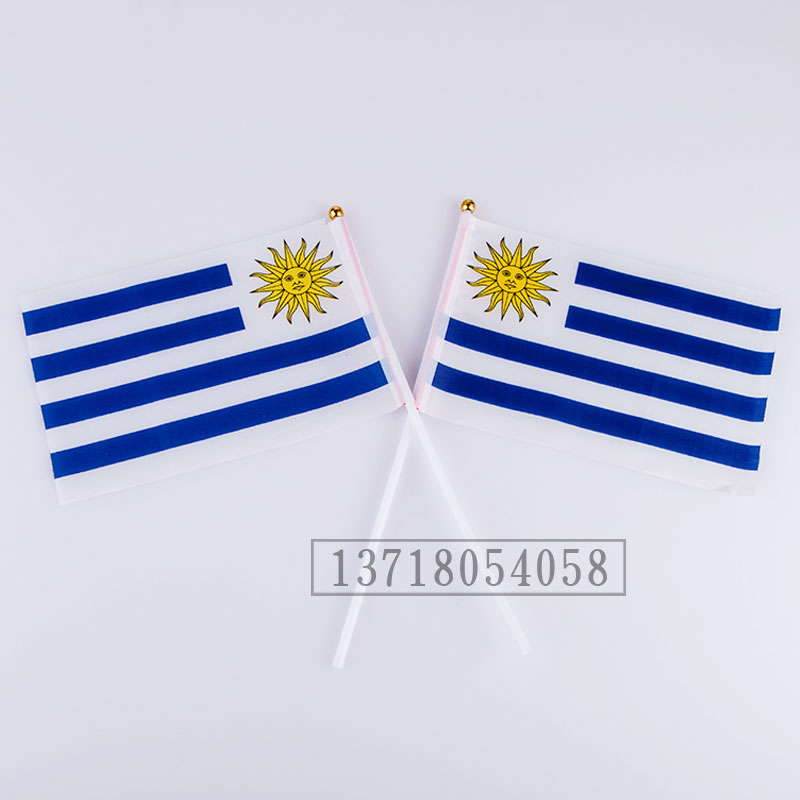 8 # 14 * 21cm Uruguay Hand Flag China Flag Foreign Flag Foreign Flag Flag Flag Uruguay Flag