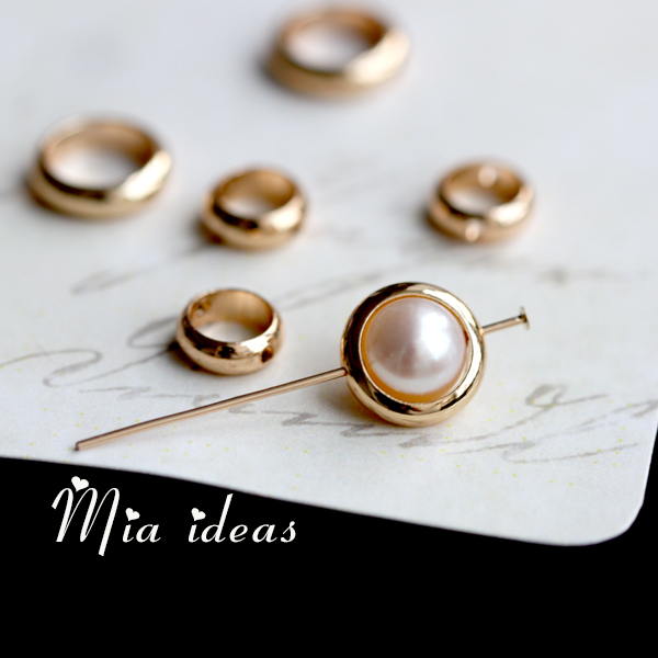 Miya quality homemade 14K pure copper gilded silver plated beads wrapped edge ring DIY hand for loose bead accessories