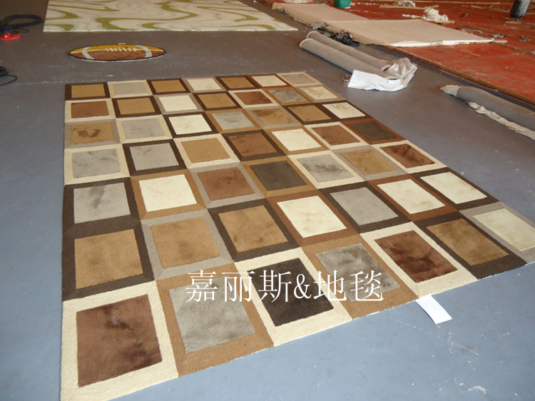 Imported New Zealand wool handmade custom simple modern square bedroom living room coffee table mat bedside blanket carpet