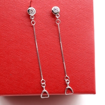 925 Sterling silver earrings with zircon stud earrings Long chain ear clip DIY earring accessories Sticky cap Hypoallergenic