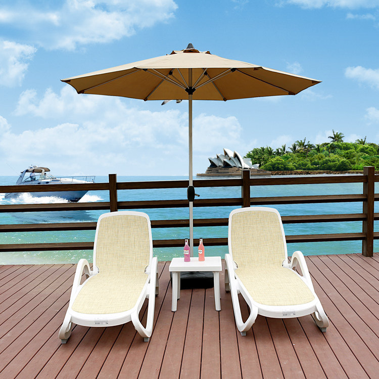 Outdoor Deck Bed Hotel Pool Deck Chair Beach Deck Chair Outdoor Plastic Foldable Bed Balcony Leisure Sofa Chair