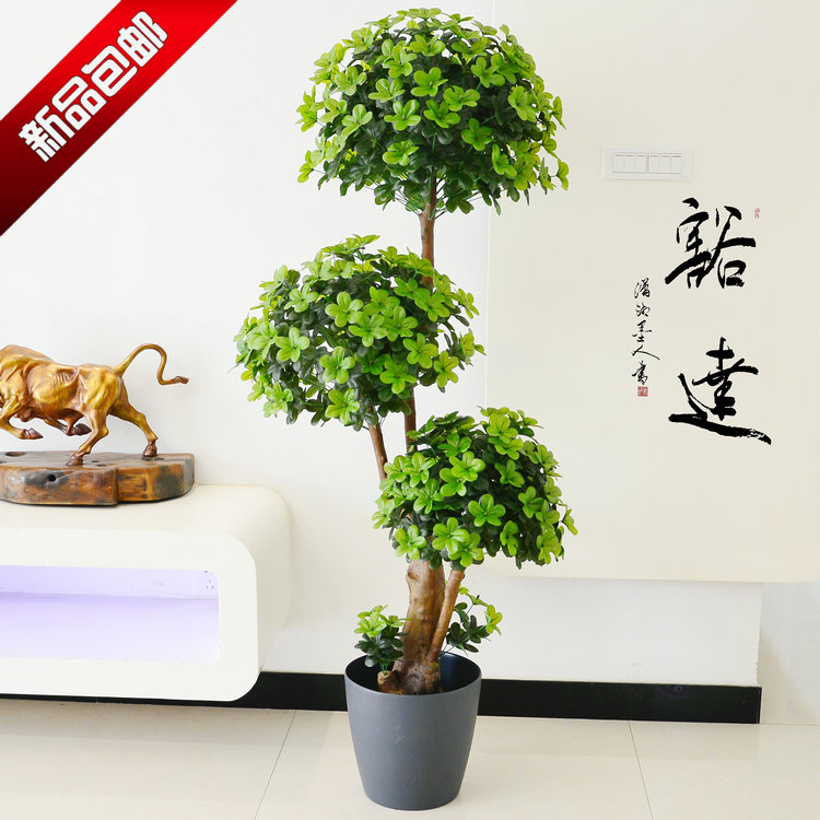 Green Planting Fake Tree Hair Treasure Tree Emulation Plant Potted Bonsai Large Living Room Floor Decoration Plastic Floral Anesthesia Wood-Taobao