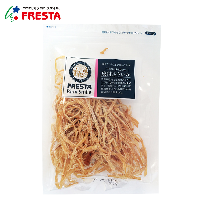 BimiSmile甜味带皮鱿鱼丝 精选黑皮鱿鱼 肉体丰满肥厚日本直邮