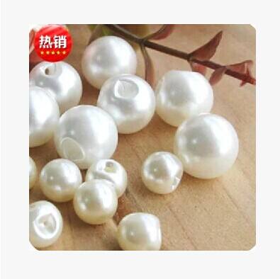 Resin milky white pearl buttons, sweater buttons, flat hole buttons, decorative buttons, non-peeling pearl buttons