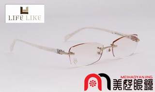 Rimless cut-edge diamond glasses for myopia