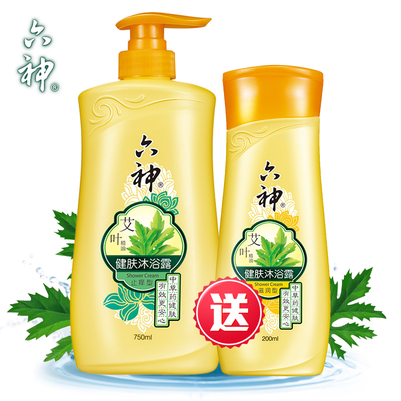 【天猫超市】六神艾叶健肤沐浴露(止痒型)750ml送200ml沐浴乳