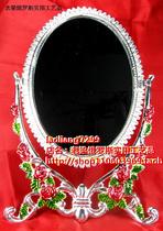 ZK-1 special price Russian tin metal double-sided desktop makeup mirror medium oval silver white red rose European style