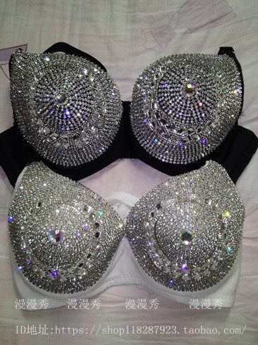 AAA drill nightclub bar ds rhinestone performance costume female singer dj stage outfit with lead dance rhinestone bra