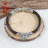 Браслет, бирюзовые аксессуары из воскового агата, изогнутая трубка, аксессуар