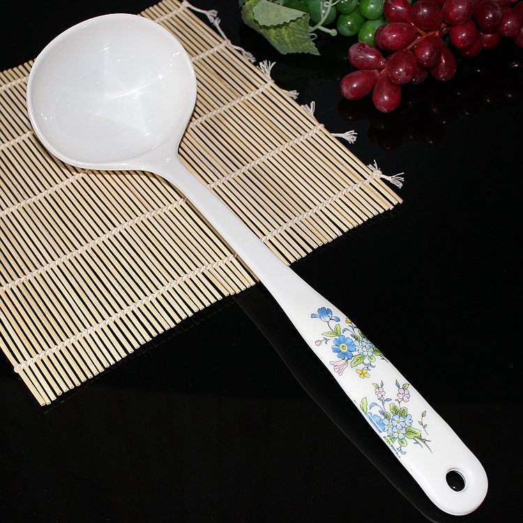 Extended handle miramine imitation porcelain soup spoon Korean anti-scalding soup large scoop soup rice spoon home rice spoon kitchen tableware