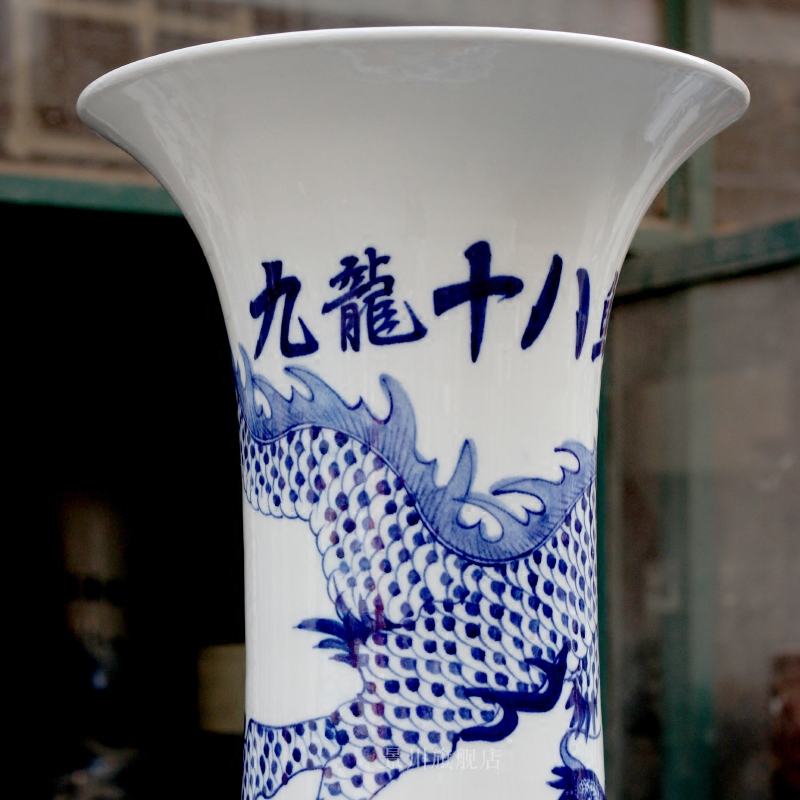 Jingdezhen ceramics, Kowloon 18 carp landing big vase yards the opened the gift porcelain sitting room hotel company