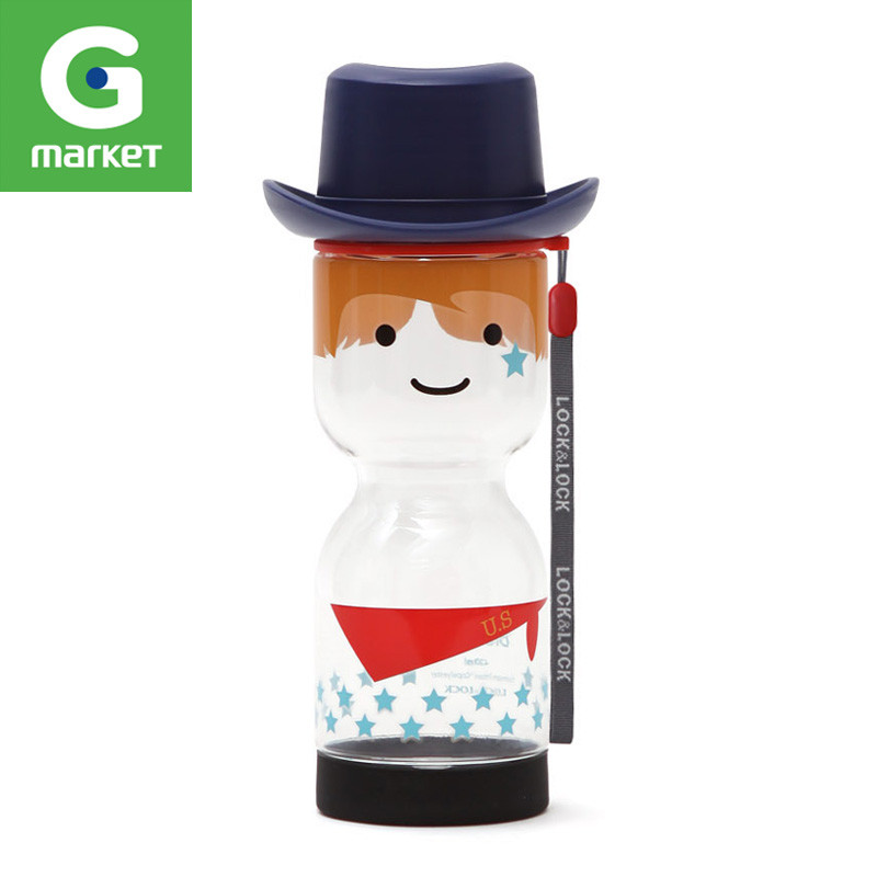 新品 韩国正品 [Lock&Lock乐扣乐扣]卡通水杯俏皮牛仔马修430ml