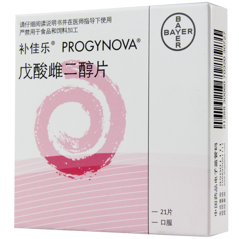 Bayer/拜耳 补佳乐 戊酸雌二醇片 1mg*21片/盒