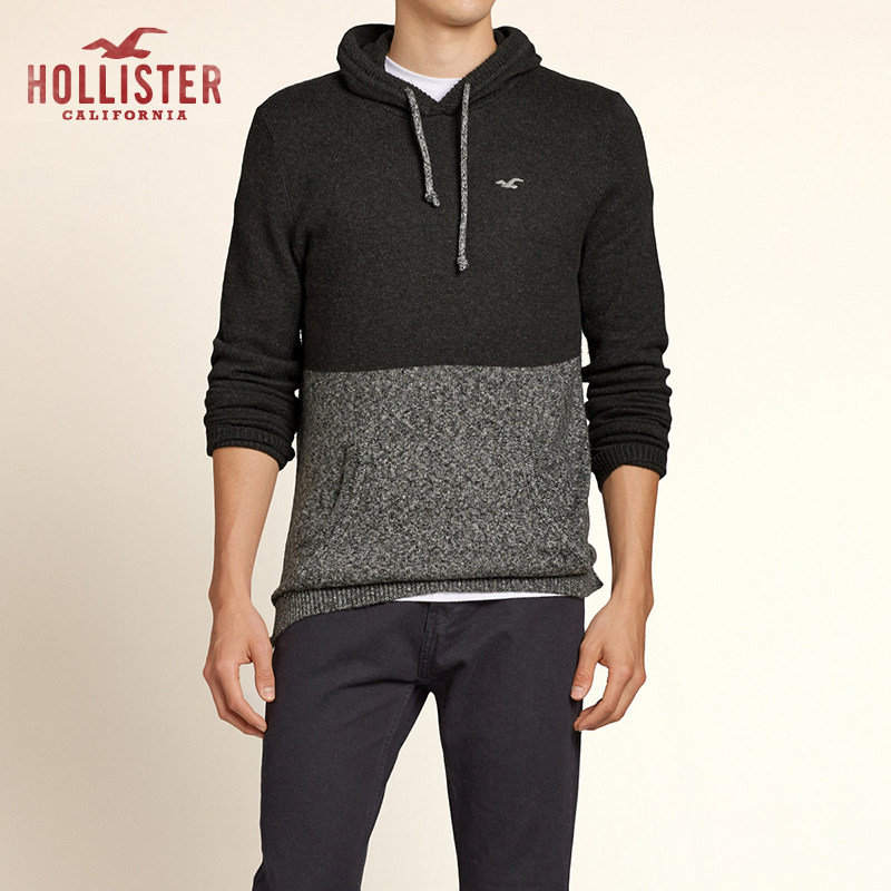 Hollister 拼色针织连帽衫卫衣 男 94080