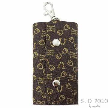 【Sandia POLO】经典图腾缇花系-时尚三折钥匙包台湾官网直邮进口