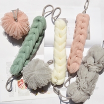 SwanLace selection of pink pumpkin twist braid shape bubble couple bath ball long strip wipe back Bath flower