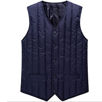 [Đặc biệt hàng ngày] mùa thu nam mùa đông mới xuống vest vest cotton trung niên màu rắn xuống vest cotton - Áo vest cotton áo ba lỗ nam form rộng