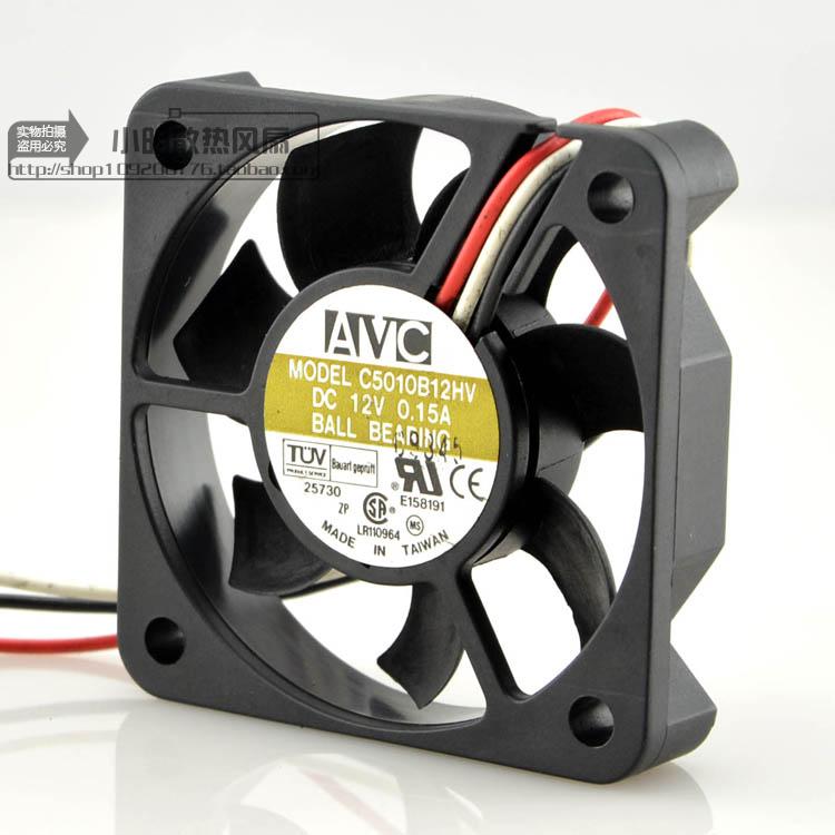 AVC 5010 12V 0 15A C5010B12HV 5CM cm 3-wire cpu main case cooling fan