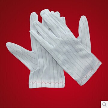 Anti-static gloves striped gloves dust-free dust-proof work gloves non-slip breathable labor protection white nylon gloves