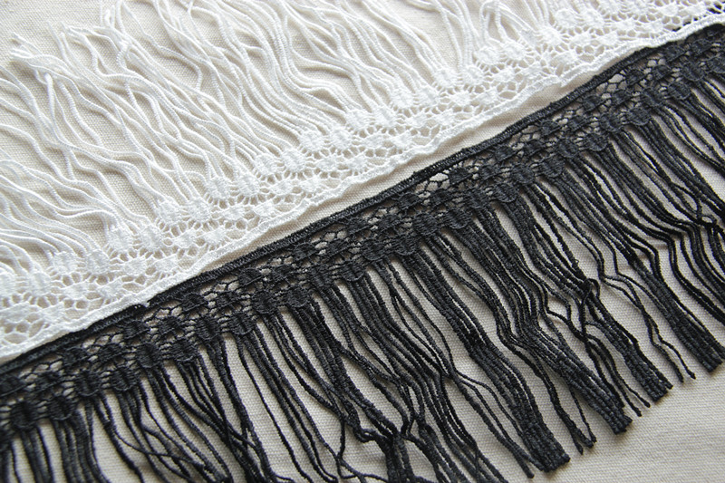 F19 polyester tassel lace embroidery lace clothing accessories skirt edge clothes DIY width 14cm