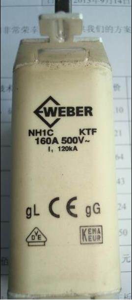 WEBER Fuses NH1C KTF 160A 500V 120KA gL gG 160A 160A 160A 160A 160A 160A 160A 160A 160A
