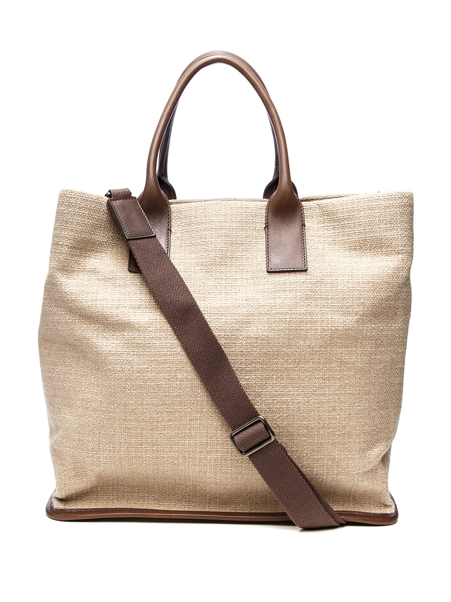 Dolce&Gabbana 米色编织料拼皮手提包