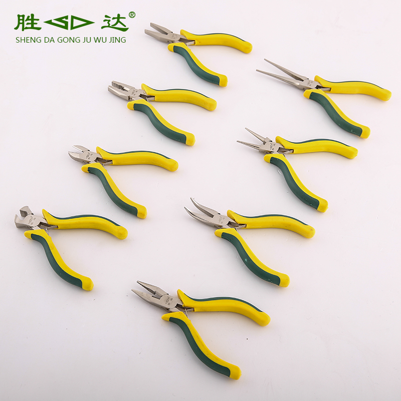 Shengda Tools Mini Plastic Handle Wire Tip Tip Oblique Tip Bend Tip Flat Tip Needle Tip Circlip Top Cutting Pliers