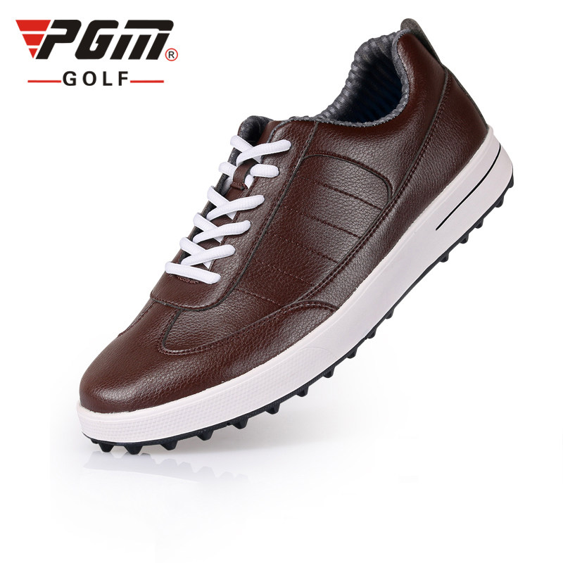 Super soft lether golf shoes Male waterproof men's genuine leather without nails
