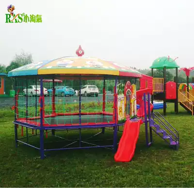 Children's trampoline kindergarten amusement facilities Kindergarten trampoline combination slide Jumping bed outdoor slide combination