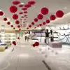 Mid-Autumn Festival, National Day, Spring Festival, New Year decoration, large shopping mall decoration, shop decoration, paper fan, flower, flower, honeycomb ball decoration