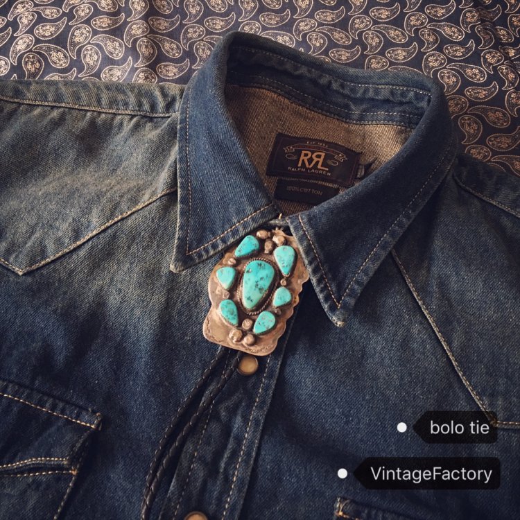 Indian Indian Indiana Turquoise 925 pure silver mark of vintage Polo Tie