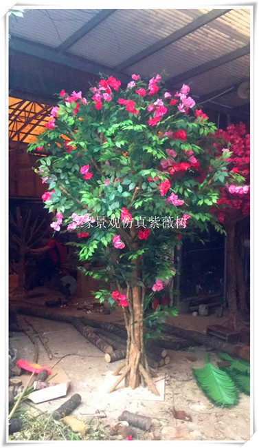 Simulation crape myrtle tree Commercial street display window Hotel decoration Simulation creative sculpture green plant