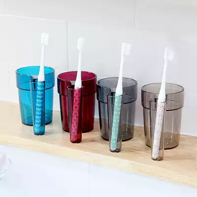 South Korea imported Changxin creative brush Cup couple wash cup bathroom plastic water Cup hand handle cylinder with toothbrush holder