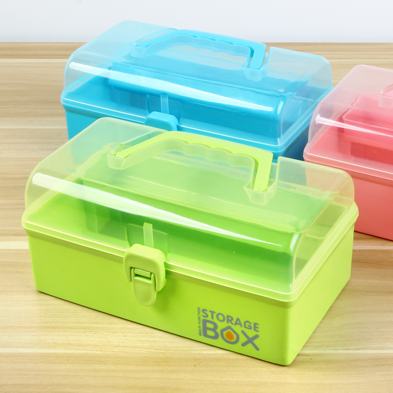 Multi-layer small portable household medicine box medicine box stationery box home medical kit first aid kit