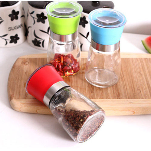 手动胡椒研磨器调味瓶花椒研磨胡椒粉器玻璃调味罐调料瓶辅食研磨